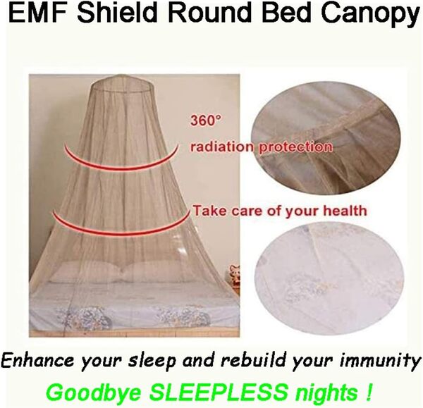 NIANTONG Argent Coated RF/Fem Blindage Canopy/Haute Protection Contre Les Rayonnements/Fem Blocage/WiFi Radiant Lit À Baldaquin Anti-moustiques Insomnie(Size:60 * 250 * 1200cm)