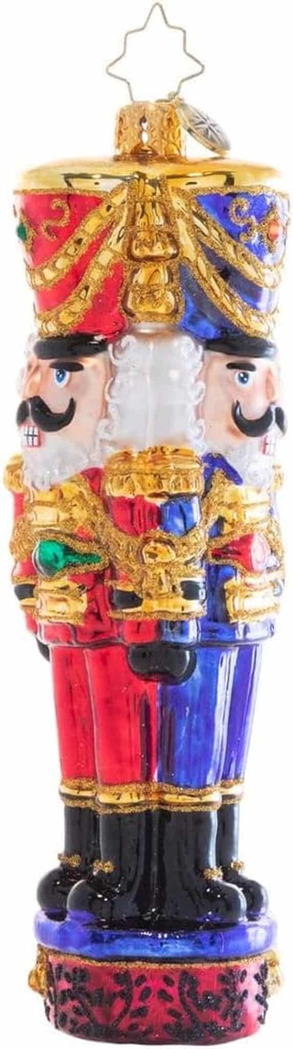 Christopher Radko Ornement de Noël en verre européen fait à la main, Décoration de Noel - Trois chevaliers Noisettes