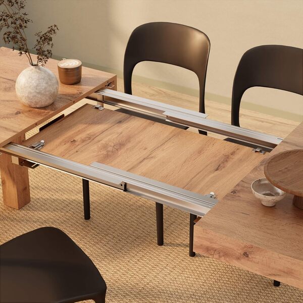 MOBILI FIVER, Table à Manger Extensible, First, 120(200) x80 cm, Bois Rustique, pour 6-8 Personnes, Table Extensible pour Cuisine, Salon, Made in Italy