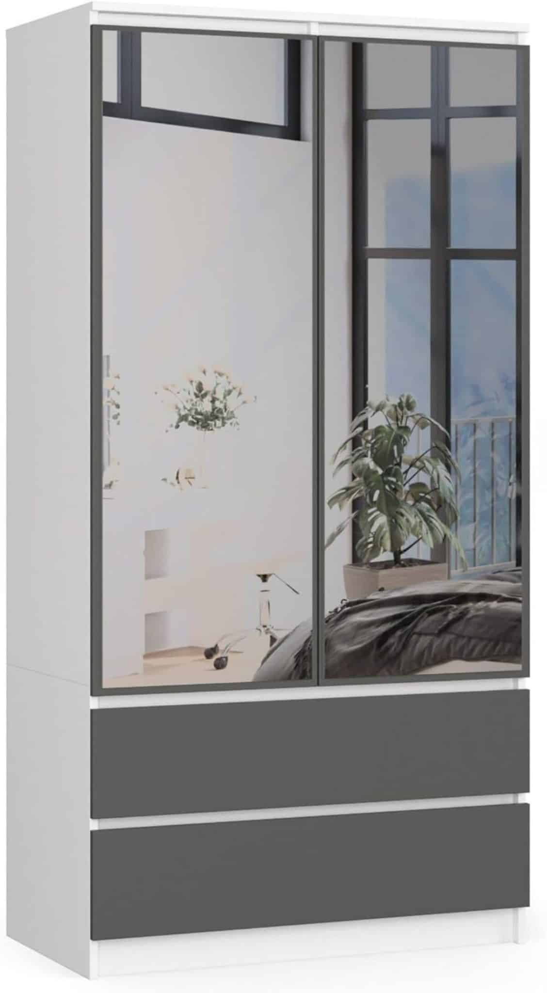 Armoire AKORD 2 portes avec miroir et espace de rangement