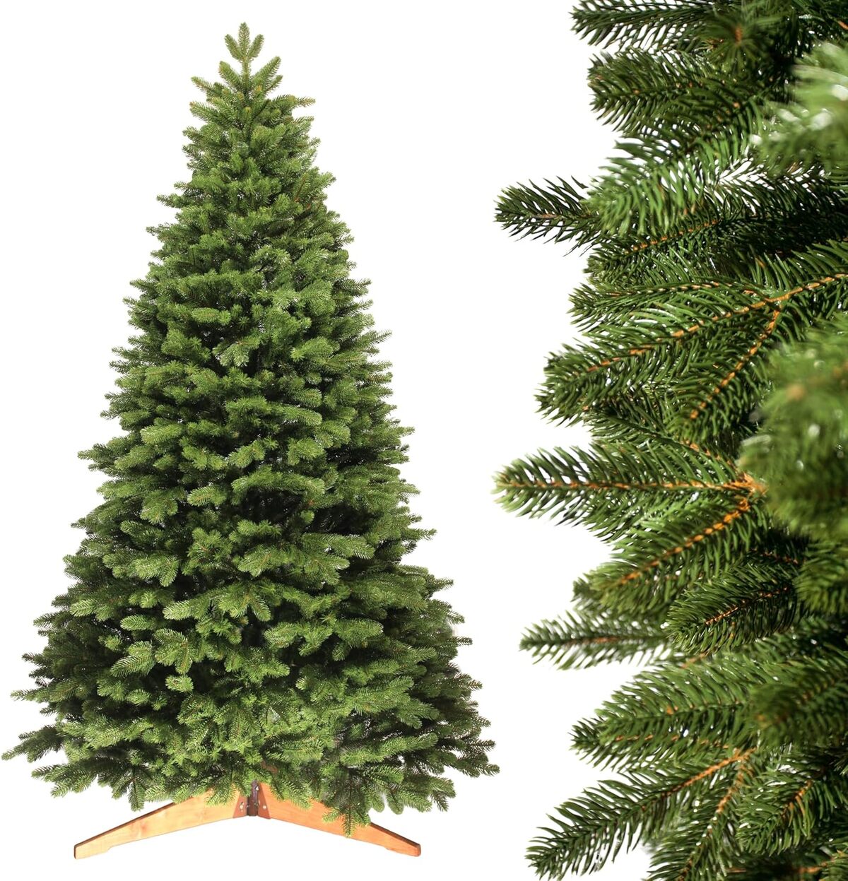 Test : arbre de Noël Evergreen Tree 210 cm avec branches 3D et support en bois