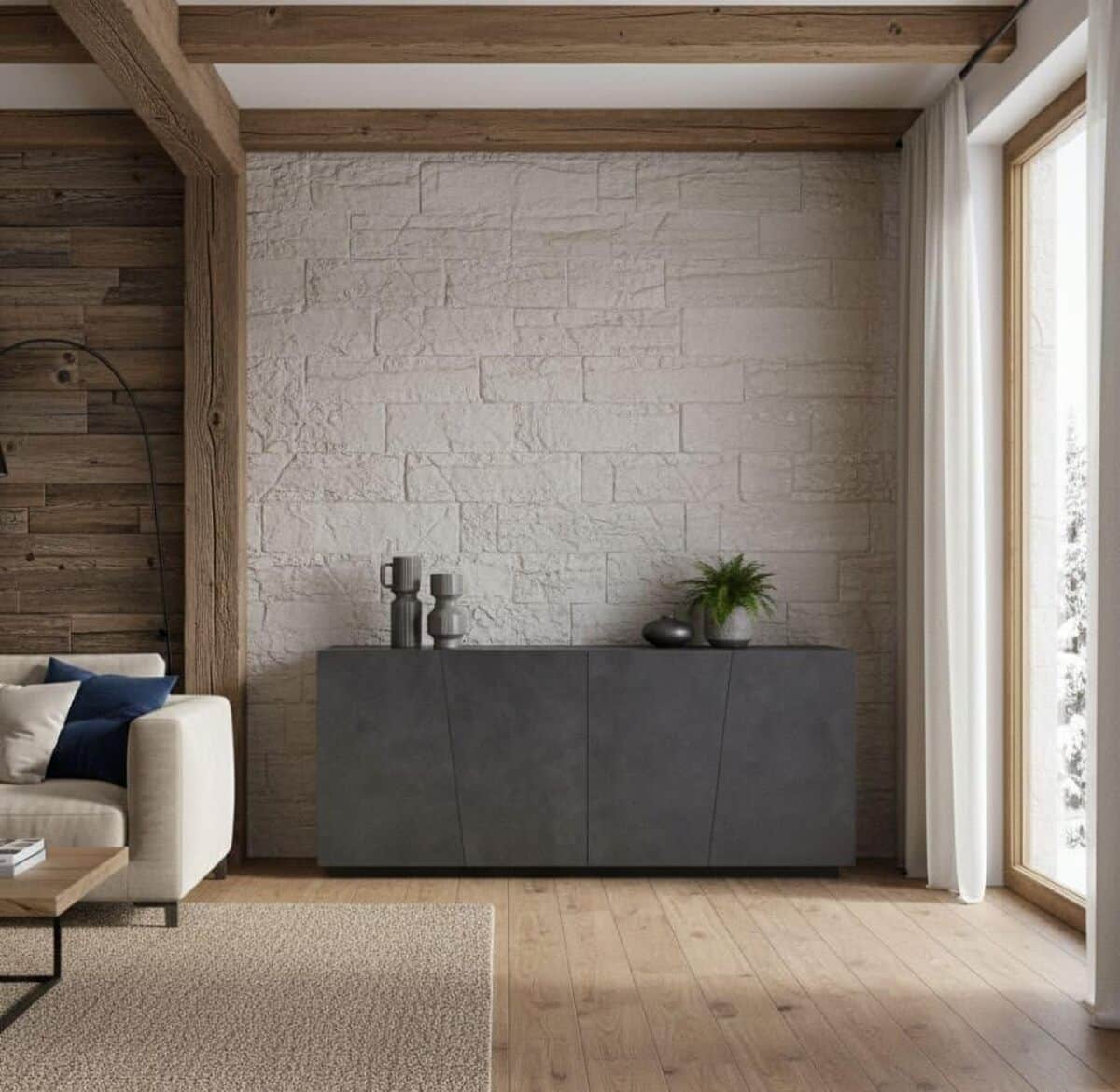 Test du buffet Oscar Dmora : 4 portes en style italien ardoise