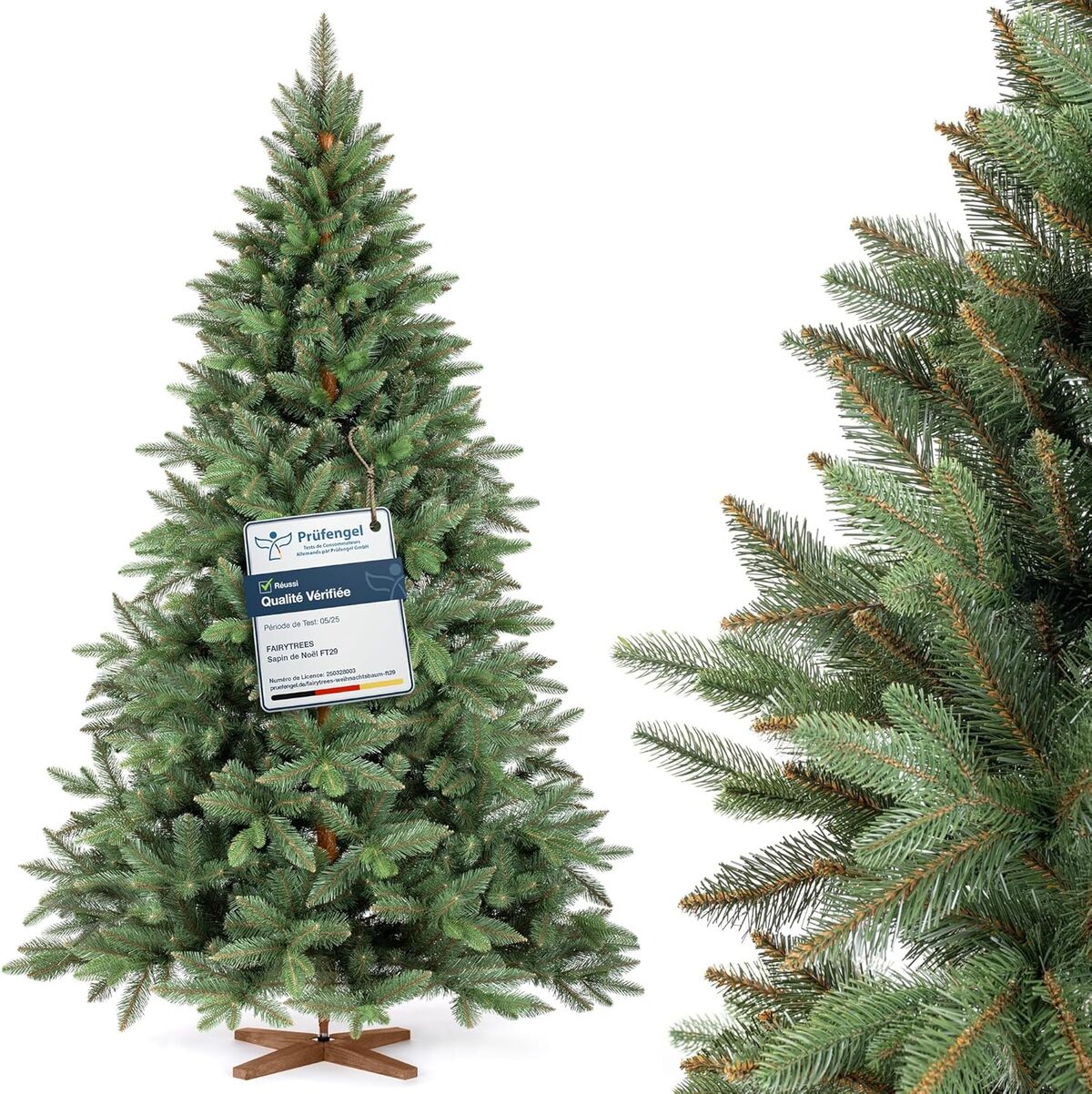 Test sapin de Noël Fairytrees Nordmann Premium 220 cm