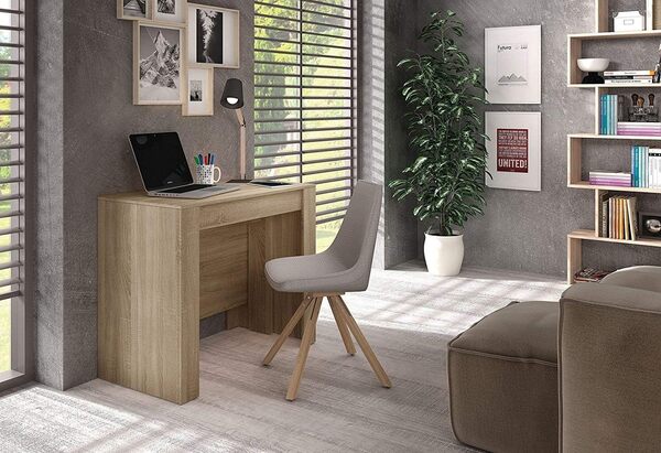 Habitdesign Table de salle à manger, console extensible pour salon, entrée ou cuisine, finition chêne canadien, dimensions : 50-235 x 90 x 78 cm (l x P x H).