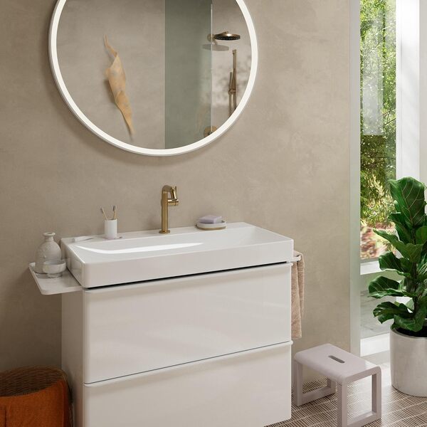 hansgrohe Tecturis S Fine - Mitigeur de lavabo sans tirette ni vidage, économie d'énergie (CoolStart), Robinet salle de bain 150mm, économie d'eau (EcoSmart+), Bronze brossé, 73341140