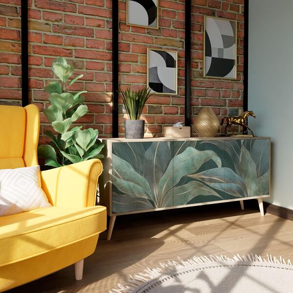 SPACEREBELS Commode avec 3 Portes - Placard Rangement - Meuble de Rangement - Commode d’entrée - Rangement pour Salon Chambre, Salle à Manger ou Couloir