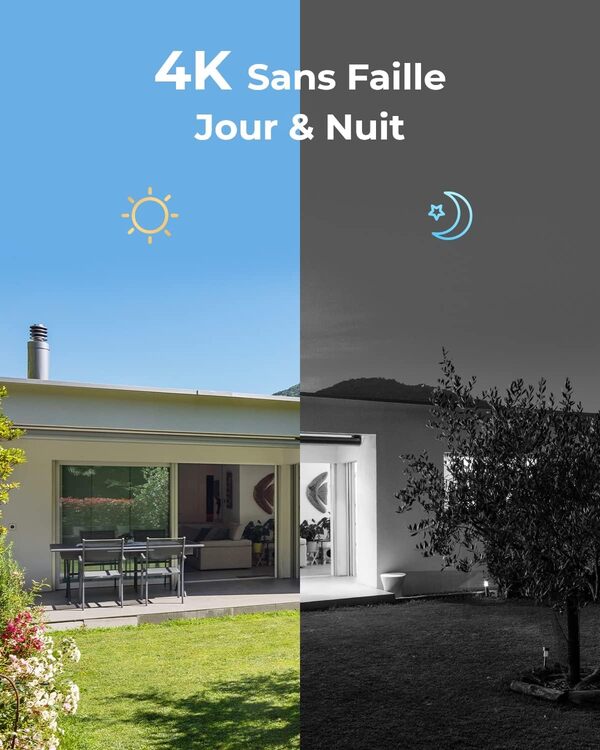 Reolink 4K PoE Kit Caméra de Surveillance, 4X 8MP Caméra PoE avec 8CH 2To NVR, Kit Vidéo Surveillance avec Détection de Personne/Véhicule, Vision Nocturne, Audio, Enregistrement 24/7, RLK8-800B4 Noir