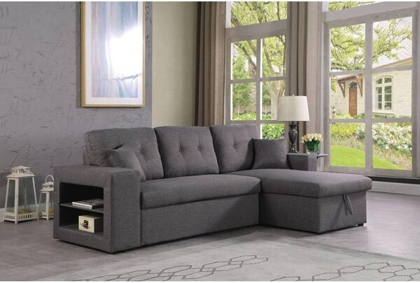 Habitat et Jardin Canapé d'angle Convertible/réversible Axel - 3 Places - Gris