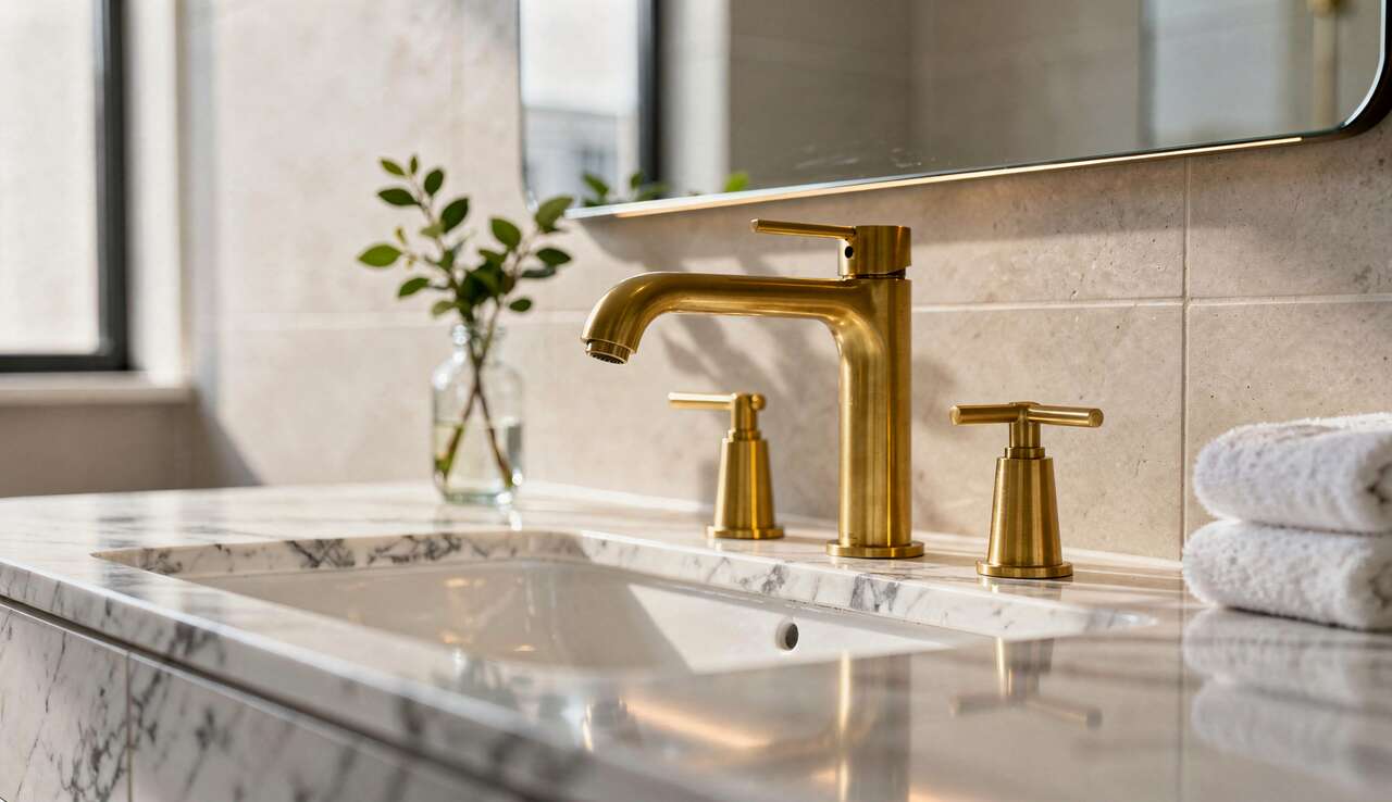 Mitigeurs dor&eacute;s et en laiton : luxe et nostalgie