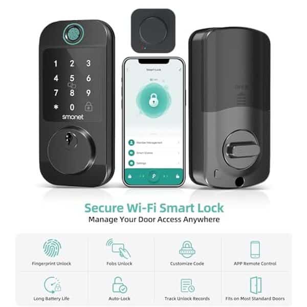 Découvrez notre avis approfondi sur le verrou WiFi SMONET : sécurité révolutionnaire avec empreinte digitale et accès sans clé pour une maison protégée à la pointe de la technologie