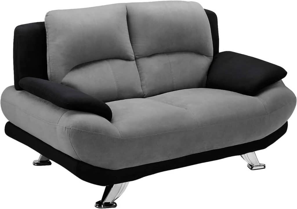 Avis sur le canapé 2 places MUSKO - style bicolore en microfibre