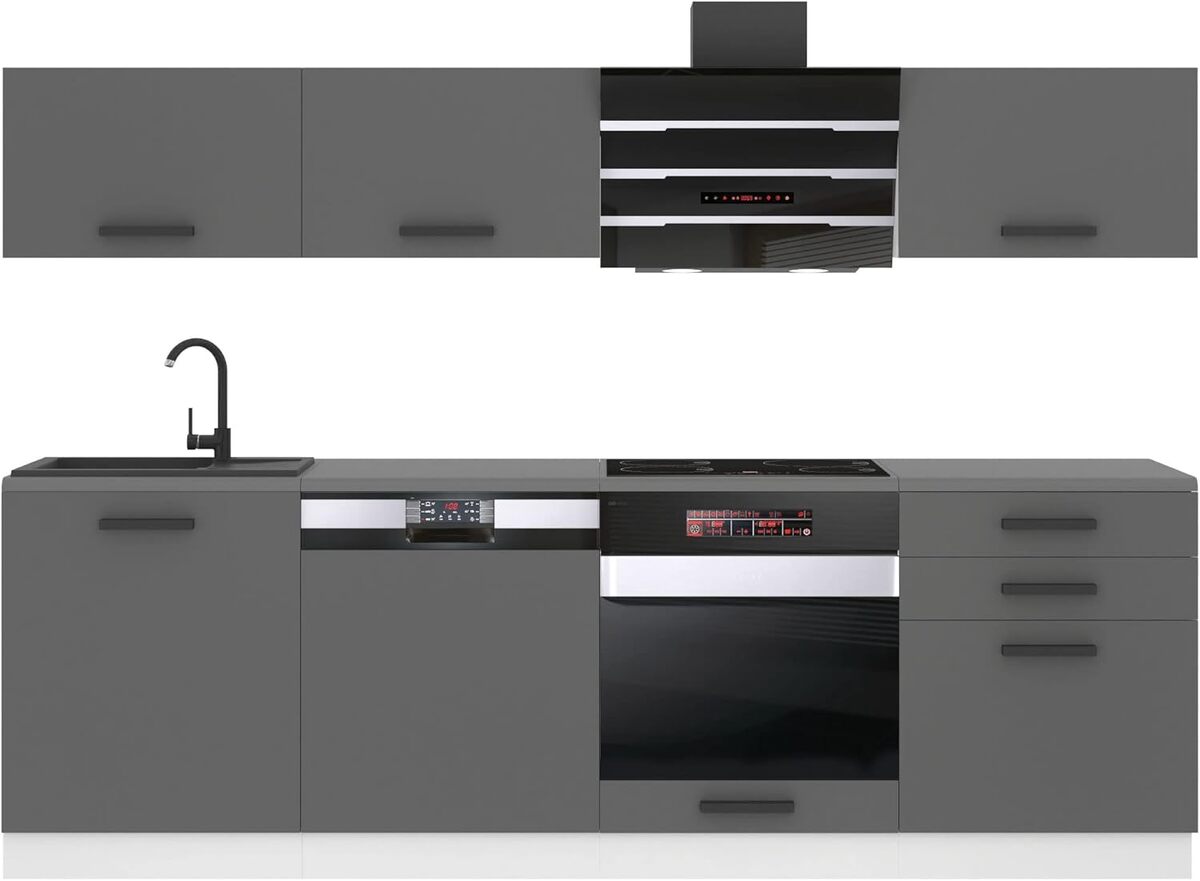 Test de la cuisine équipée Belini Linda 240 cm argent mat