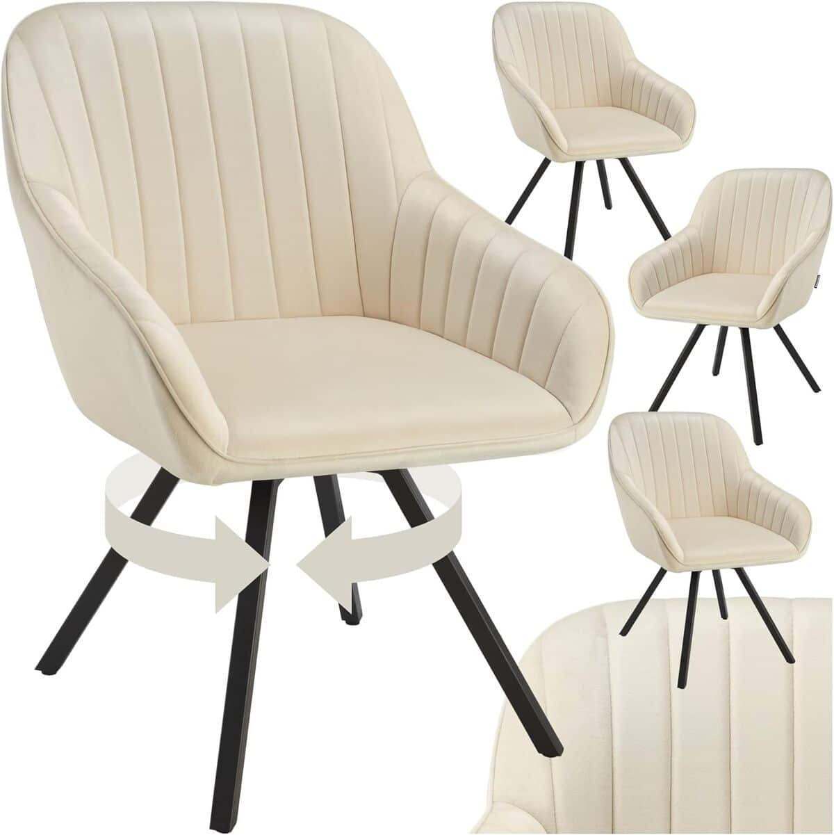 Test des chaises pivotantes modernes TecTake® en velours