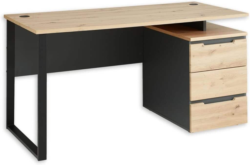 Test du bureau moderne Stella Trading Memphis aspect chêne artisan