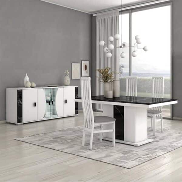 Découvrez notre analyse du buffet 4 portes AltoBuy Ariane à LED au décor marbre : design moderne et fonctionnalités avancées pour sublimer votre intérieur