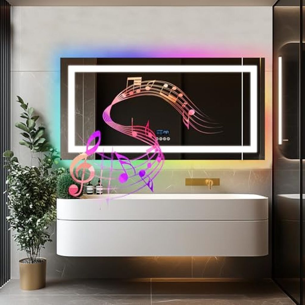 Avis sur le miroir LED et RGB LUVODI avec horloge et bluetooth