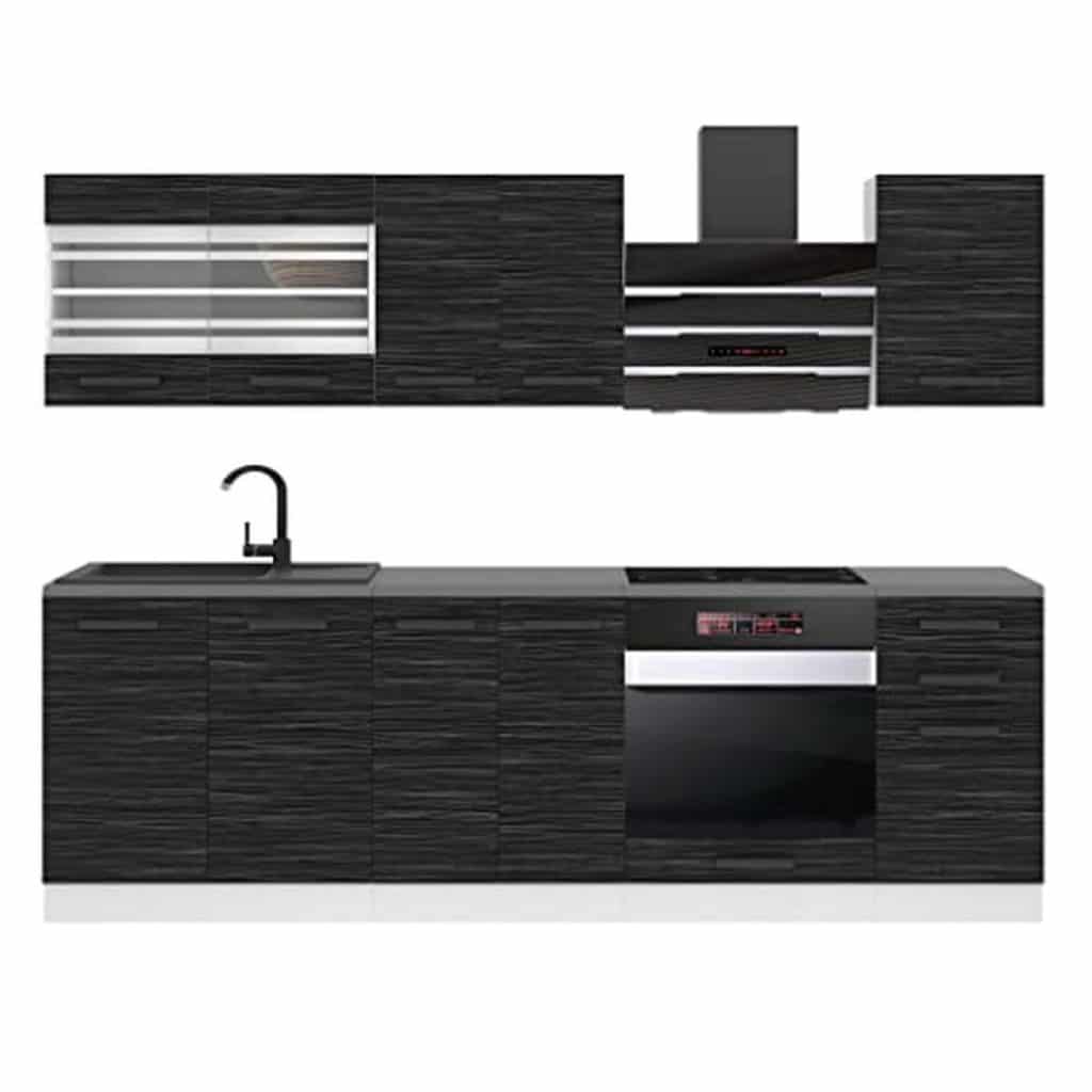 Test de la cuisine équipée complète Belini Margaret 240 cm : élégance ébène royal