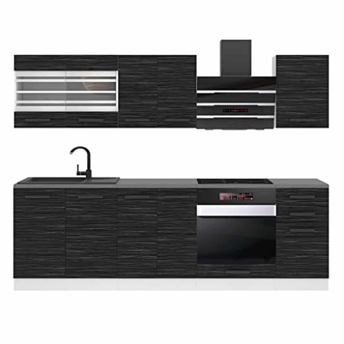 Test de la cuisine équipée complète Belini Margaret 240 cm : élégance ébène royal