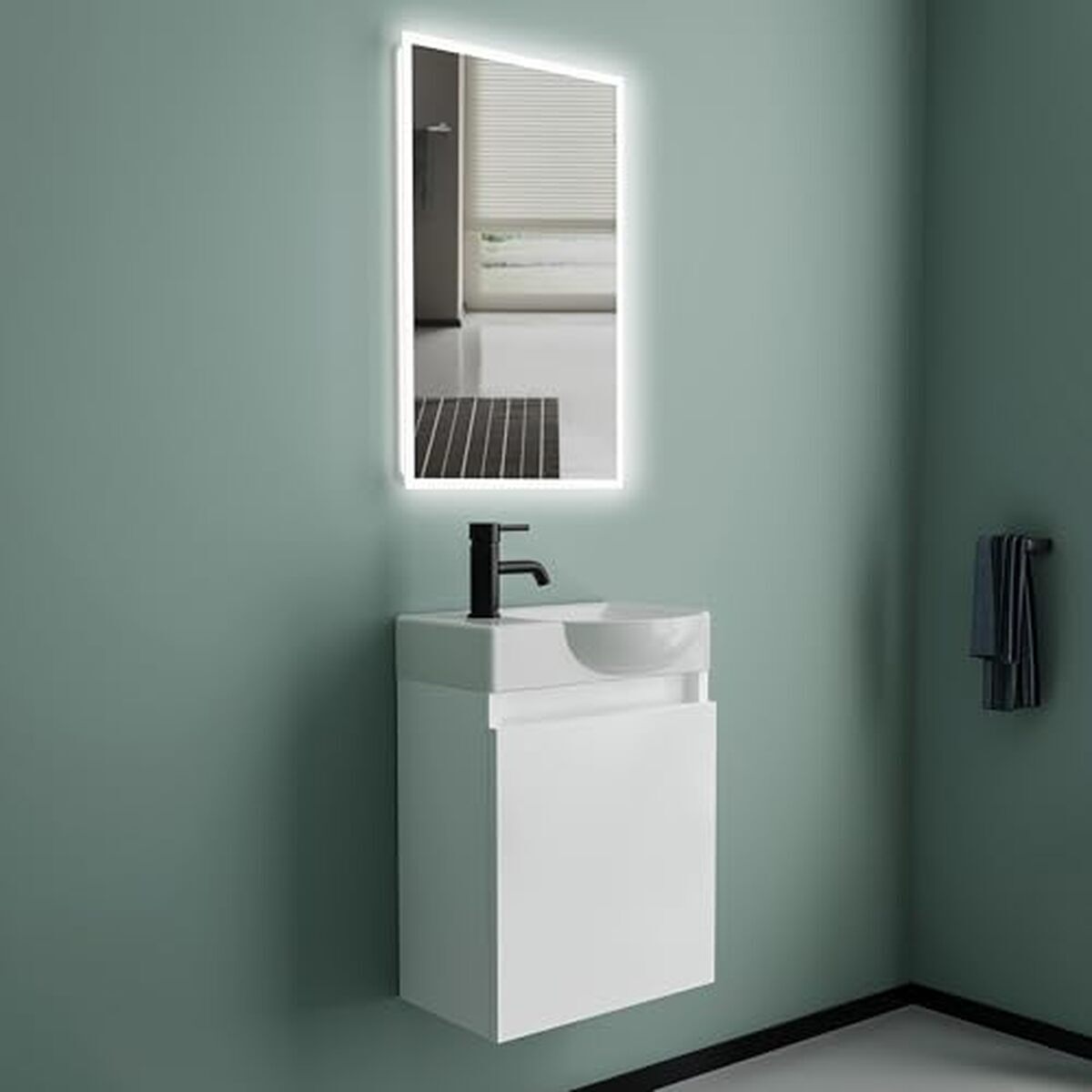 Test du lavabo Alpenberger en céramique et meuble LED blanc laqué