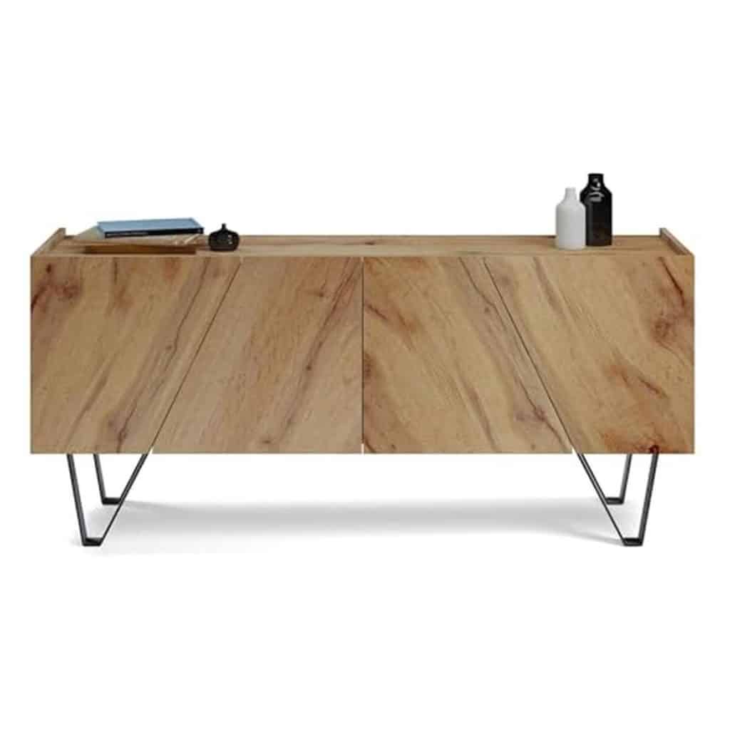 Avis sur le buffet Emma 4 portes de Mobili Fiver : design rustique et pieds noirs