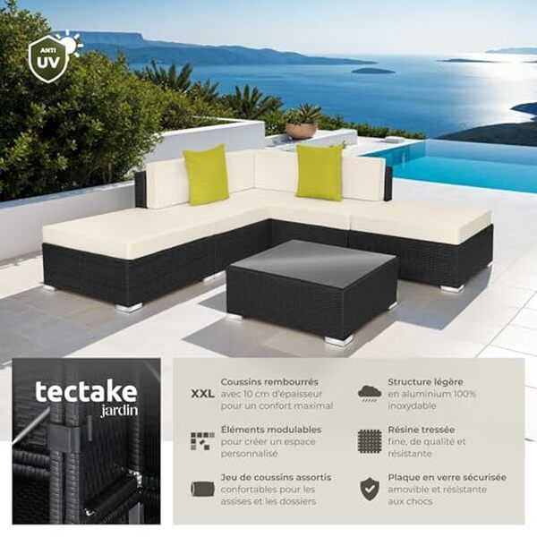 Découvrez notre test détaillé du salon de jardin TecTake XXL modulable en poly rotin : confort, qualité et design au rendez-vous pour votre espace extérieur