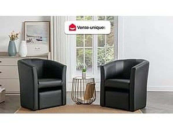 Découvrez notre avis complet sur le fauteuil cabriolet et pouf Jovana en simili noir : confort, design et qualité pour votre intérieur.