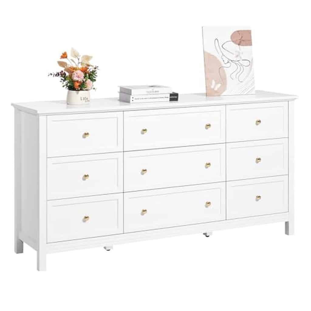 Test : commode 9 tiroirs VEVOR, style rétro minimaliste blanc