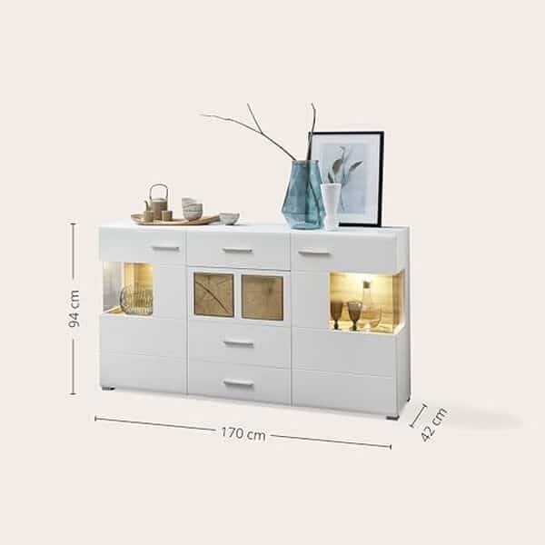 Découvrez notre avis complet sur le buffet blanc Stella Trading fun plus. Un meuble design avec applications en bois, idéal pour votre salon. Qualité, style et fonctionnalité au rendez-vous. 