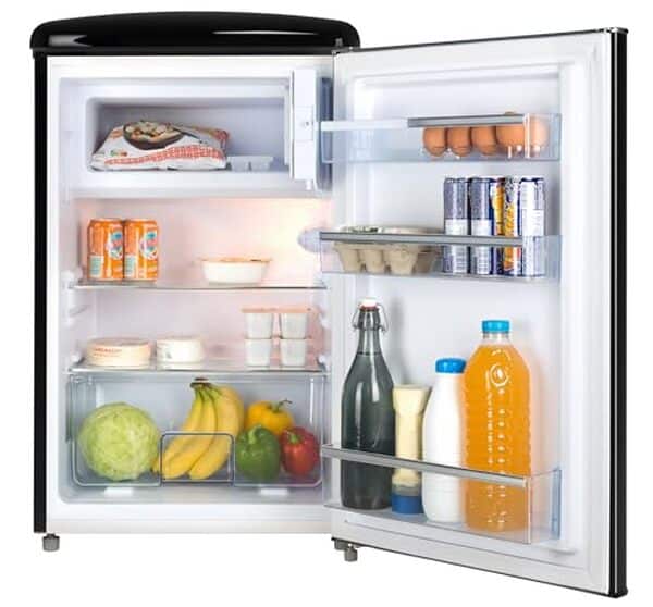 Découvrez notre avis détaillé sur le réfrigérateur rétro FrigeluX 108L noir : design vintage authentique, capacité généreuse et fonctionnalités pratiques pour votre cuisine.