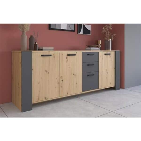 Découvrez notre test détaillé de l'enfilade Parisot Travis : design chêne et gris ombre, qualité, dimensions et avis d'expert pour votre intérieur.