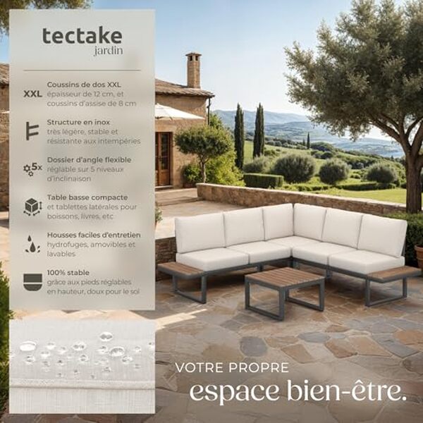 Découvrez notre test détaillé du salon de jardin TecTake en aluminium pour 5 personnes avec table incluse. Avis, caractéristiques et performances. 