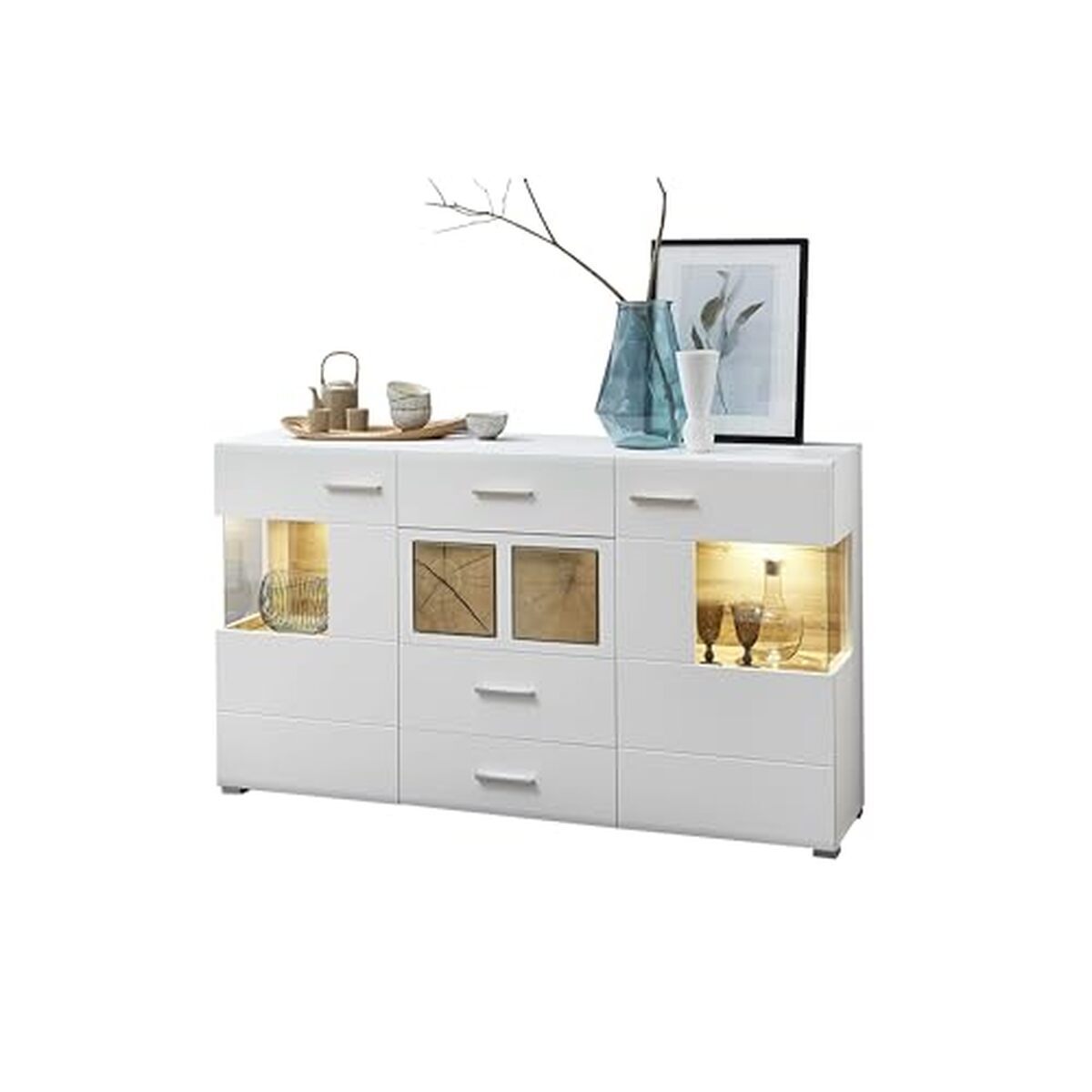 Avis : buffet blanc Stella Trading fun plus avec applications en bois
