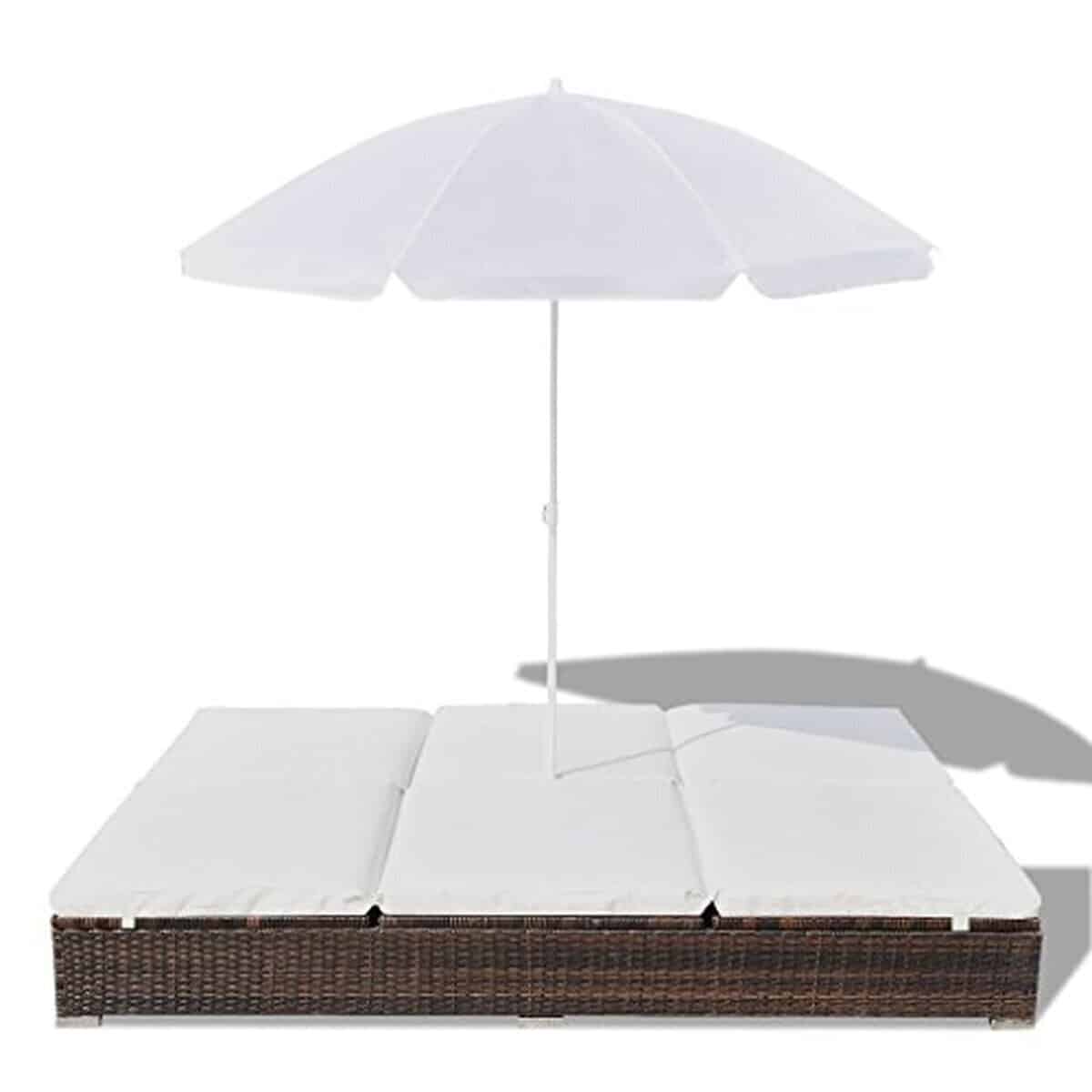 Test : chaise longue Festnight en rotin synthétique avec parasol
