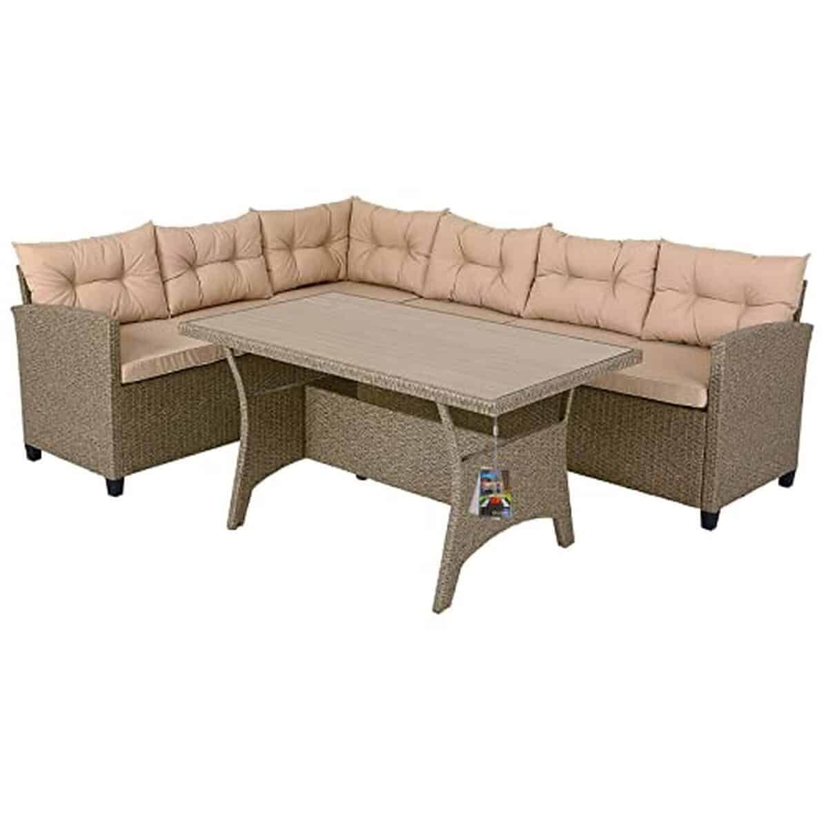 Test du salon de jardin en polyrotin gris : mobilier d'extérieur pour 6 personnes