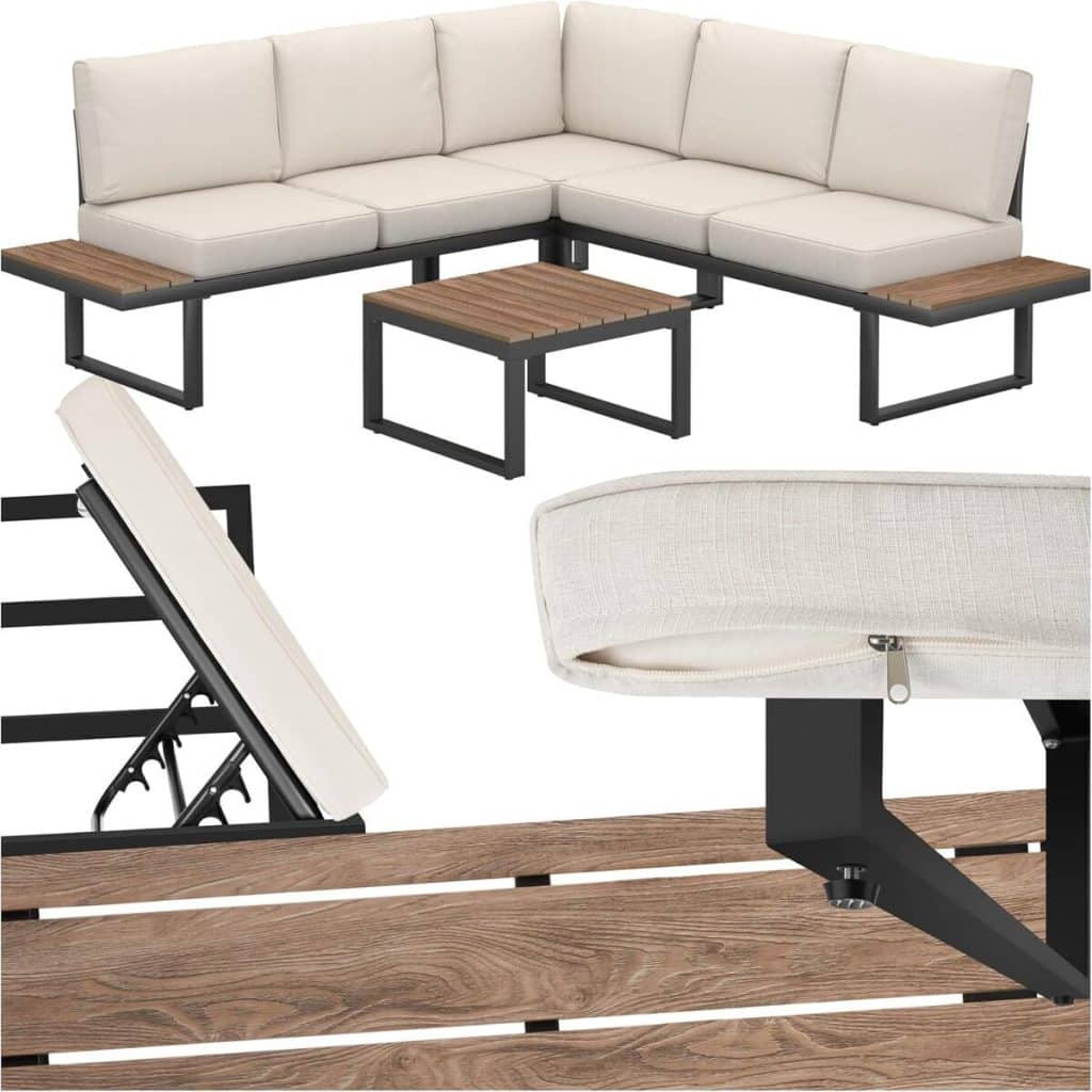 Test : salon de jardin TecTake® en aluminium, 5 places et table
