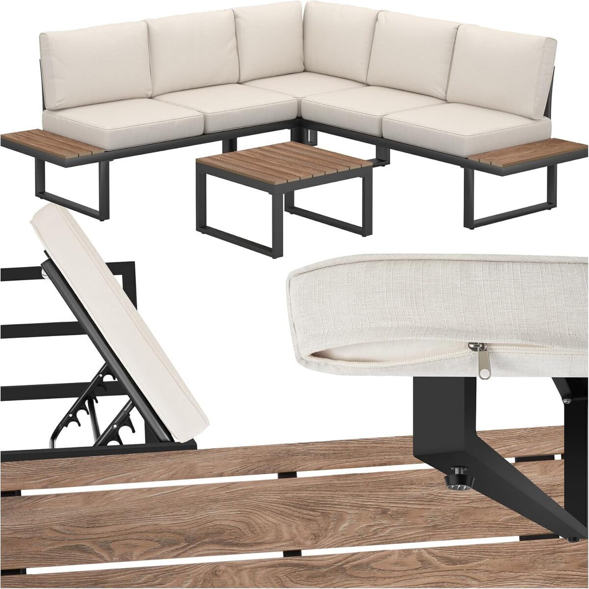 Test : salon de jardin TecTake® en aluminium, 5 places et table