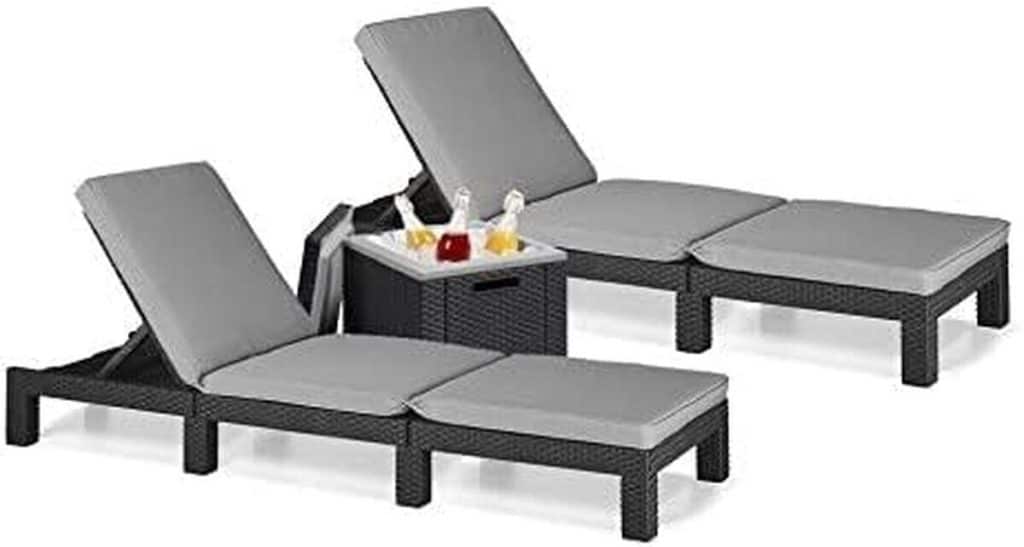 Test : chaise longue Allibert Daytona en polyrotin avec glacière intégrée