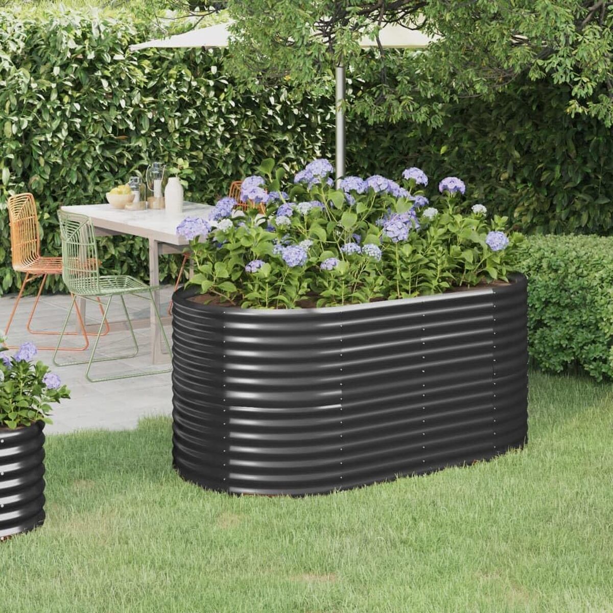 Test de la jardinière acier enduit WifeSe grande taille : élégance argentée pour jardin et balcon
